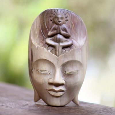 Alternate image for Balinese Hibiscus Wood Meditation Mask Meditation Center
