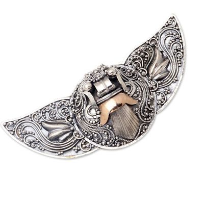 Alternate image for Hand Made Gold-Accented Brooch from Bali Balinese Myth