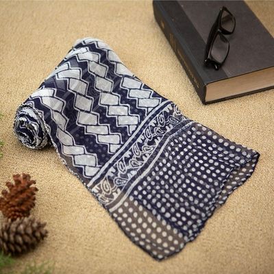 Alternate image for Hand-Stamped Silk Chiffon Shawl Between the Lines