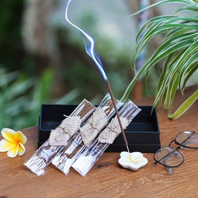 Alternate image for Aromatherapy Boxed Gift Set with 18 Incense Sticks Holder Plumeria Sunrise