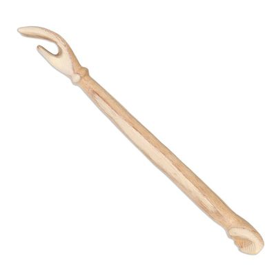 Alternate image for Wood Back Scratcher Carved by Hand in Bali with Owl Motif Give Me a Hand