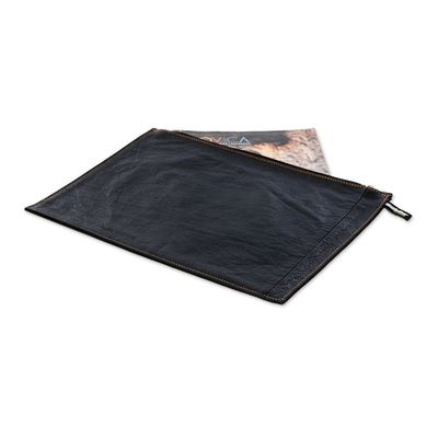 Alternate image for 100 Recycled Leather Cosmetic Bag with Zippered Closure Refined Space