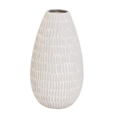 Alternate image for Hand-Painted Modern Ceramic Vase in Ivory and Grey Artisanal Elegance in Grey