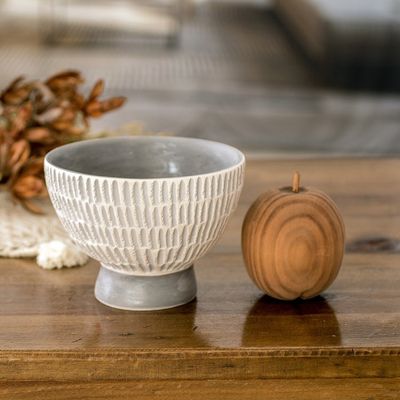 Alternate image for Guatemalan Handcrafted Textured Ivory and Grey Ceramic Vase Harmonious Symphony in Grey