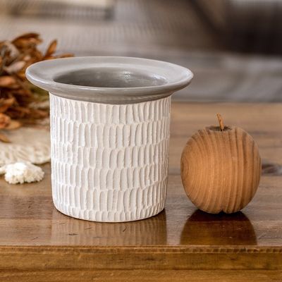 Alternate image for Handcrafted Modern Watertight Ceramic Vase from Guatemala Chic Corner in Grey