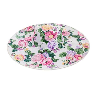 Alternate image for Floral Cotton Sun Hat with Ivory Piping and 6-Inch Brim Floral World