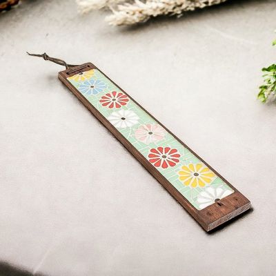 Alternate image for Handmade Glass Floral Mosaic Incense Holder in Bright Hues Floral Morning