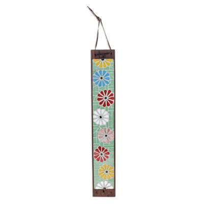 Alternate image for Handmade Glass Floral Mosaic Incense Holder in Bright Hues Floral Morning
