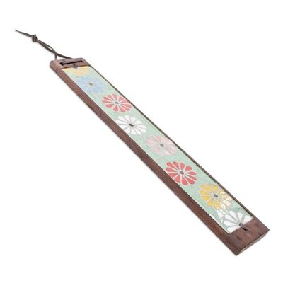 Alternate image for Handmade Glass Floral Mosaic Incense Holder in Bright Hues Floral Morning
