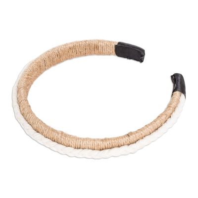 Alternate image for Handmade Jute Headband with Cotton Macrame Accent in Ivory Cascade