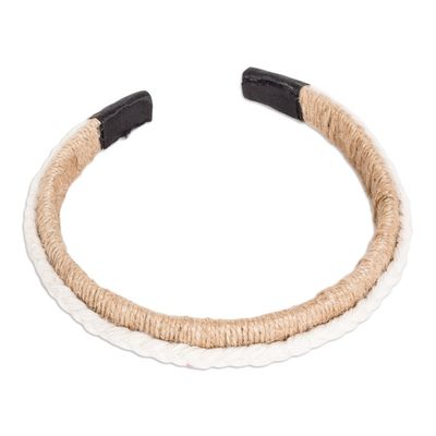 Alternate image for Handmade Jute Headband with Cotton Macrame Accent in Ivory Cascade