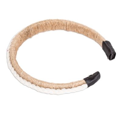 Alternate image for Handmade Jute Headband with Cotton Macrame Accent in Ivory Cascade