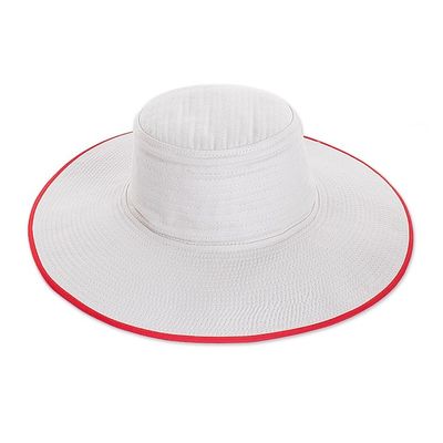 Alternate image for Traditional Cotton Sun Hat with Red Piping and 4-Inch Brim Guanacaste World