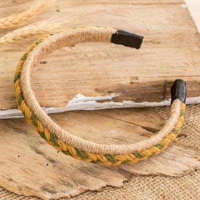 Alternate image for Handmade Jute Headband with Cotton Macrame Accent Wooded Trail