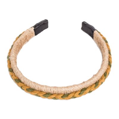 Alternate image for Handmade Jute Headband with Cotton Macrame Accent Wooded Trail