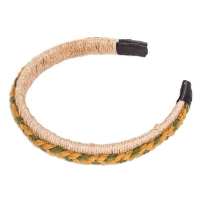 Alternate image for Handmade Jute Headband with Cotton Macrame Accent Wooded Trail