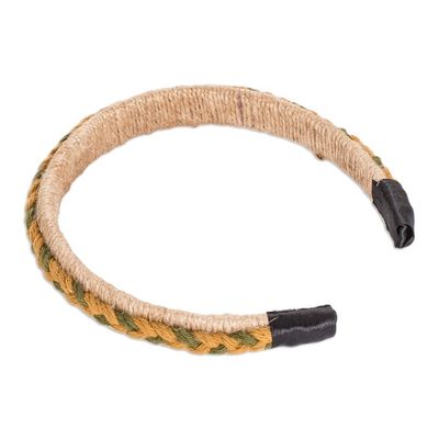 Alternate image for Handmade Jute Headband with Cotton Macrame Accent Wooded Trail