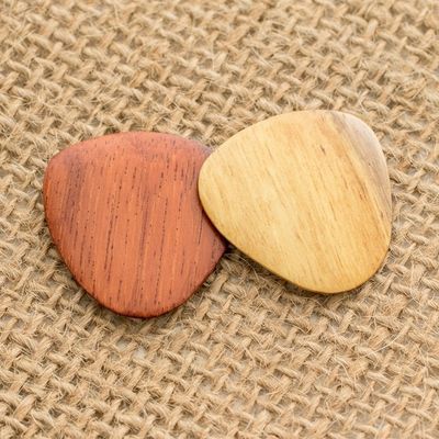 Alternate image for Reclaimed Natural Tropical Wood Guitar Picks Pair Eco-Beat