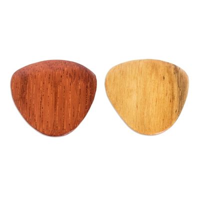 Alternate image for Reclaimed Natural Tropical Wood Guitar Picks Pair Eco-Beat