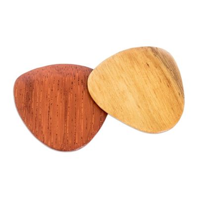 Alternate image for Reclaimed Natural Tropical Wood Guitar Picks Pair Eco-Beat