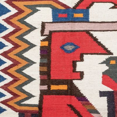 Alternate image for Handloomed Acrylic Area Rug of Hero Tecun Uman 2.5x5 Tecun Uman