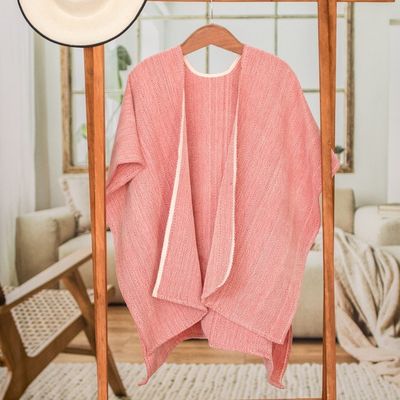 Alternate image for Strawberry Ruana Made with 100 Cotton in El Salvador Strawberry Cojutepeque