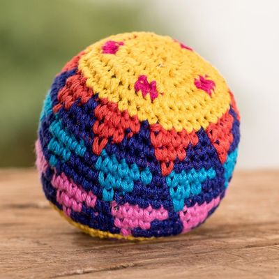 Alternate image for Multicolored Cotton Footbag from Guatemala Mountain Colors