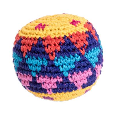 Alternate image for Multicolored Cotton Footbag from Guatemala Mountain Colors