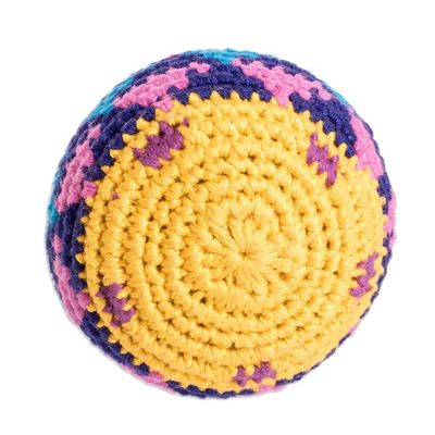 Alternate image for Multicolored Cotton Footbag from Guatemala Mountain Colors