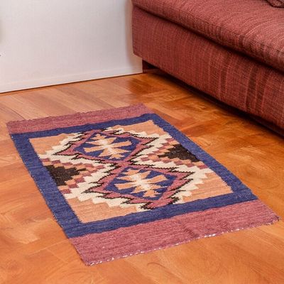 Alternate image for Handloomed Acrylic Geometric Area Rug in Brown 2.5x4.5 Ancestral Diamonds