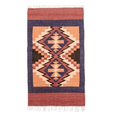 Alternate image for Handloomed Acrylic Geometric Area Rug in Brown 2.5x4.5 Ancestral Diamonds