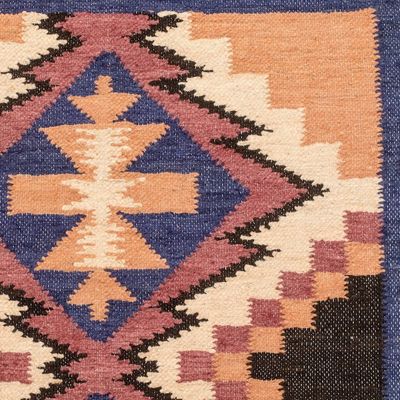 Alternate image for Handloomed Acrylic Geometric Area Rug in Brown 2.5x4.5 Ancestral Diamonds