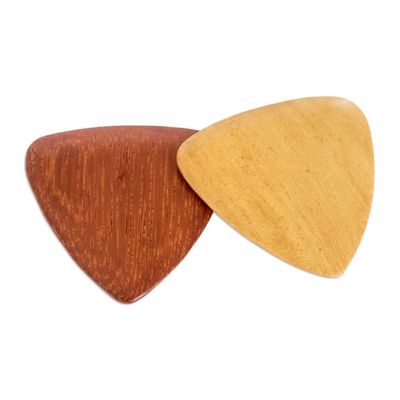 Alternate image for Reclaimed Estoraque and Cypress Wood Guitar Picks Pair Eco Song