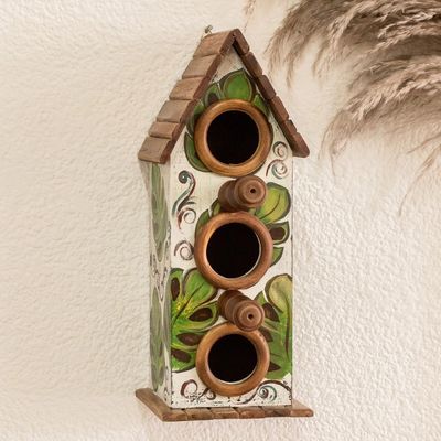 Alternate image for Shabby Chic Hand-Painted Birdhouse from Reclaimed Pinewood My Countrys Flora