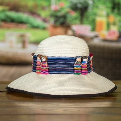 Alternate image for Artisan Crafted Worry Dolls Hat Band from Guatemala in Blue Trouble-Free