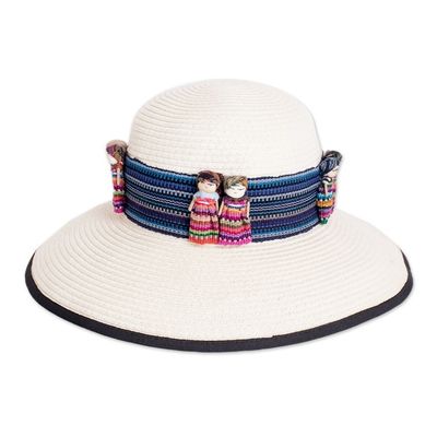 Alternate image for Artisan Crafted Worry Dolls Hat Band from Guatemala in Blue Trouble-Free
