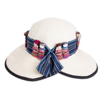 Alternate image for Artisan Crafted Worry Dolls Hat Band from Guatemala in Blue Trouble-Free