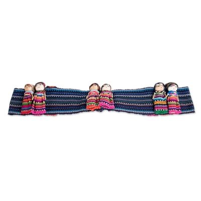 Alternate image for Artisan Crafted Worry Dolls Hat Band from Guatemala in Blue Trouble-Free