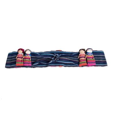 Alternate image for Artisan Crafted Worry Dolls Hat Band from Guatemala in Blue Trouble-Free