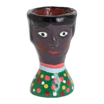 Alternate image for Fun Hand Painted Mini Ceramic Planter Carolina