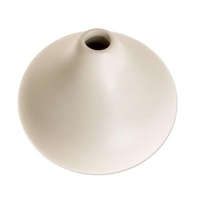 Alternate image for Drop-Shaped Ceramic Vase in Ivory from Guatemala Droplet Harmony in Ivory