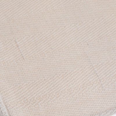 Alternate image for Handwoven Cotton Ruana in Eggshell from El Salvador Tradition of Love in Eggshell