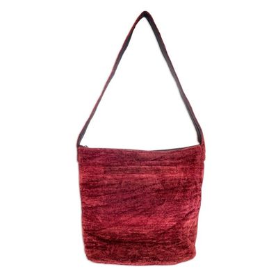 Alternate image for Handcrafted Bamboo Chenille Shoulder Bag Love