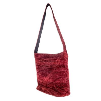 Alternate image for Handcrafted Bamboo Chenille Shoulder Bag Love