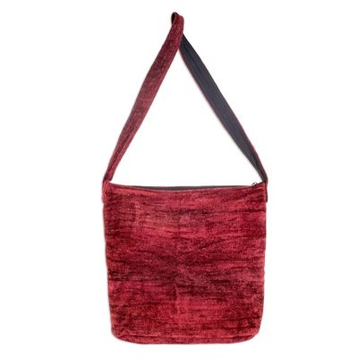 Alternate image for Handcrafted Bamboo Chenille Shoulder Bag Love
