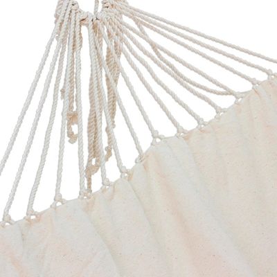 Alternate image for Handwoven Cotton Single Hammock in Linen from Guatemala Above the Sand