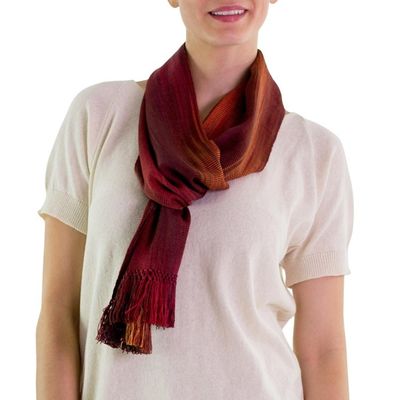 Main image for Handcrafted Red Ombre Rayon Scarf Solola Sunset