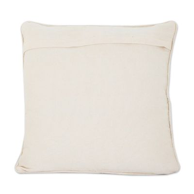 Alternate image for Maya Backstrap Woven Cotton Cushion Cover in Grey and White Ceiba Tree