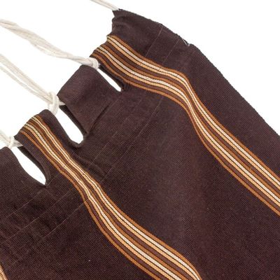 Alternate image for Hand Woven Espresso Striped Hammock Single Guatemala Sandy Path