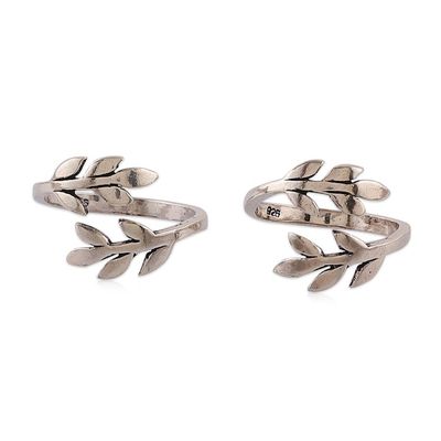 Alternate image for 2 Vine-Themed Sterling Silver Wrap Toe Rings from India Intricate Vines
